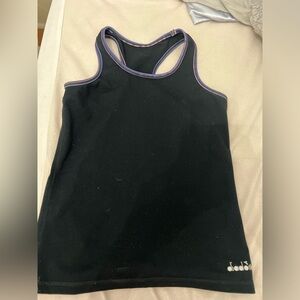 black athletic tank top